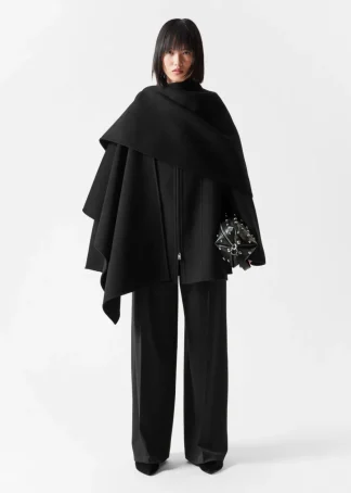 Asymmetric Wool-Blend Cape | & Other Stories Clearance