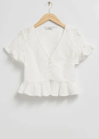 Broderie Anglaise Frilled Blouse | & Other Stories Cheap