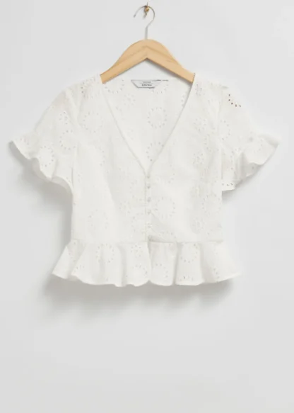 Broderie Anglaise Frilled Blouse | & Other Stories Cheap