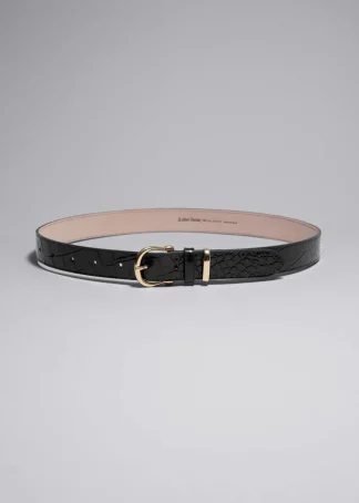 Croc Embossed Leather Belt | & Other Stories New