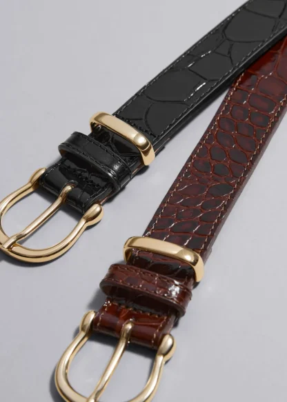 Croc Embossed Leather Belt | & Other Stories New