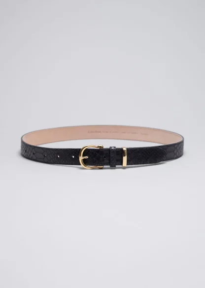 Croc Embossed Leather Belt | & Other Stories New