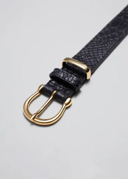 Croc Embossed Leather Belt | & Other Stories New