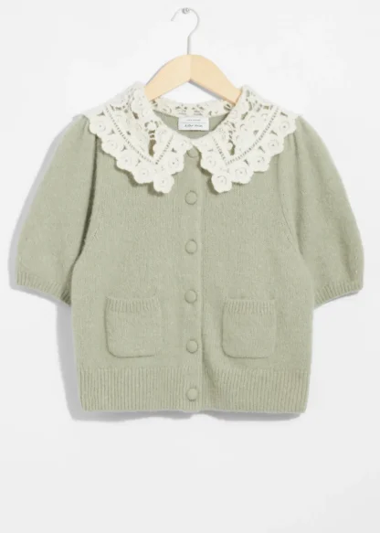 Crochet-Collar Knit Cardigan | & Other Stories Best Sale