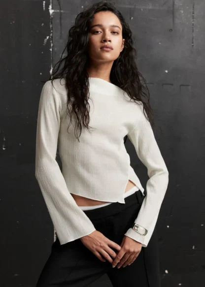 Cropped Asymmetric Frilled Top | & Other Stories Outlet