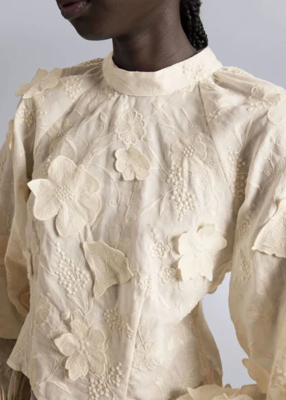 Cropped Floral-Appliqué Blouse | & Other Stories Sale
