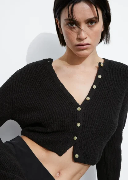 Cropped Rib-Knit Cardigan | & Other Stories Clearance