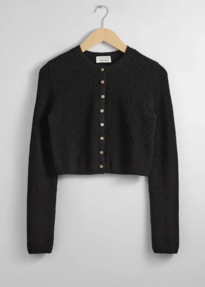 Cropped Rib-Knit Cardigan | & Other Stories Clearance