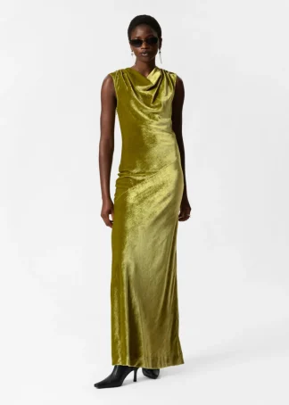 Draped Velvet Maxi Dress | & Other Stories Clearance