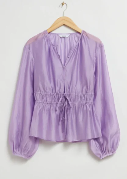 Drawstring Waist Blouson Sleeve Blouse | & Other Stories Clearance