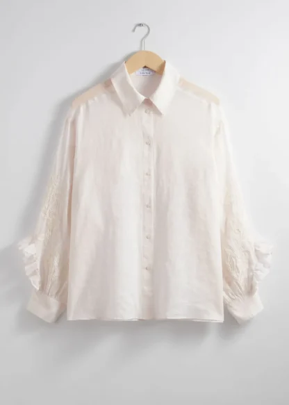 Embroidered Frill-Trimmed Shirt | & Other Stories Sale