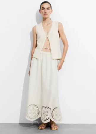 Embroidered Linen Midi Skirt | & Other Stories Best