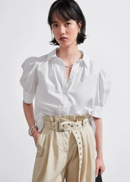 Embroidered Puff-Sleeve Blouse | & Other Stories Discount