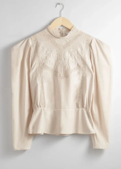 Embroidered Puff-Sleeve Blouse | & Other Stories New