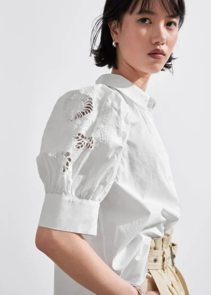 Embroidered Puff-Sleeve Blouse | & Other Stories Discount