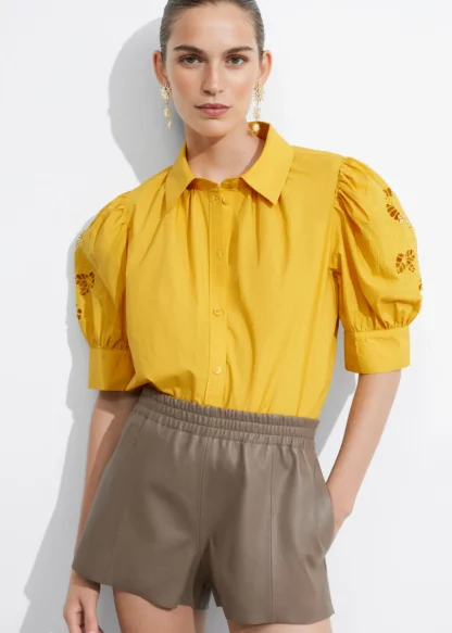 Embroidered Puff-Sleeve Blouse | & Other Stories Discount