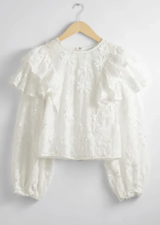 Embroidered Ruffle Blouse | & Other Stories Hot