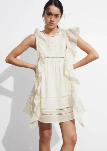 Embroidered Ruffle Mini Dress | & Other Stories Best Sale