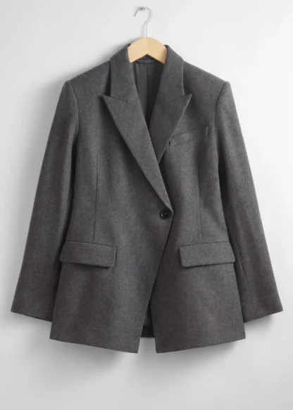 Fitted Asymmetric Wool Blazer | & Other Stories Store