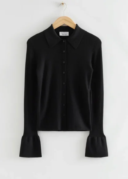 Fitted Ribbed Wool Shirt | & Other Stories Flash Sale