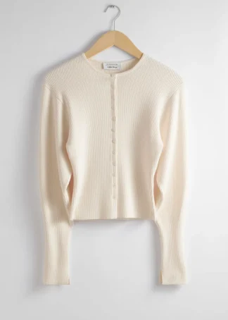 Fitted Rib-Knit Cardigan | & Other Stories Flash Sale