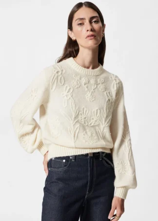 Floral-Appliqué Knit Sweater | & Other Stories Flash Sale