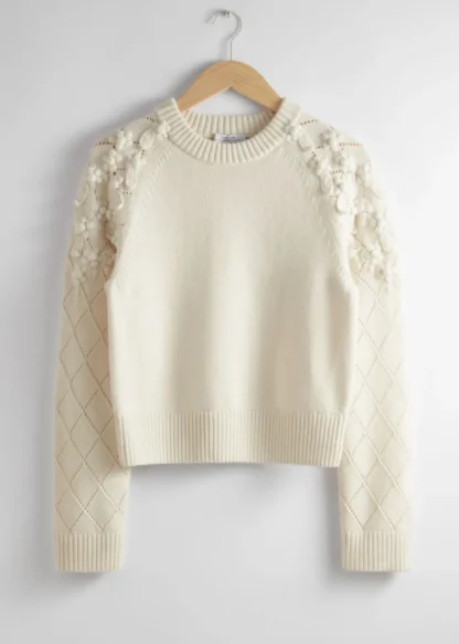 Floral-Appliqué Knit Sweater | & Other Stories Cheap