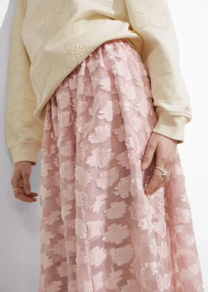 Floral-Appliqué Midi Skirt | & Other Stories Flash Sale