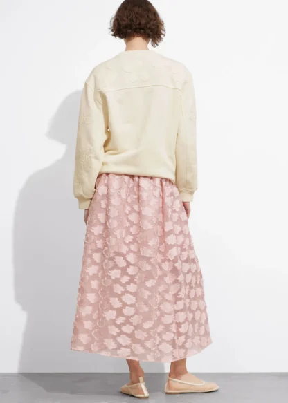 Floral-Appliqué Midi Skirt | & Other Stories Flash Sale