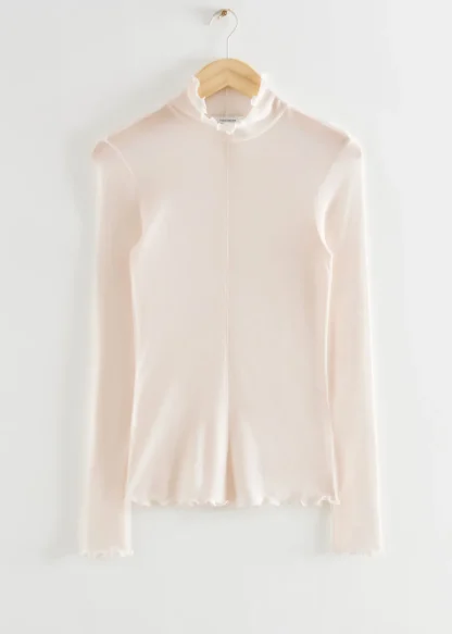 Frilled Tight Mock Neck Top | & Other Stories Fashion