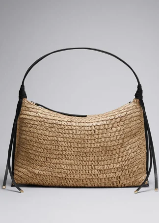 Leather-Detailed Straw Bag | & Other Stories Outlet