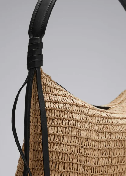 Leather-Detailed Straw Bag | & Other Stories Outlet