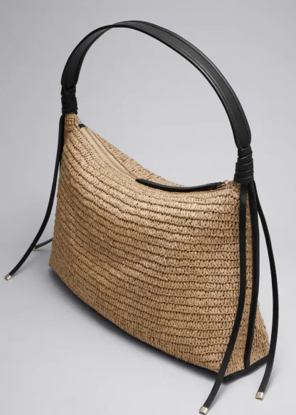 Leather-Detailed Straw Bag | & Other Stories Outlet