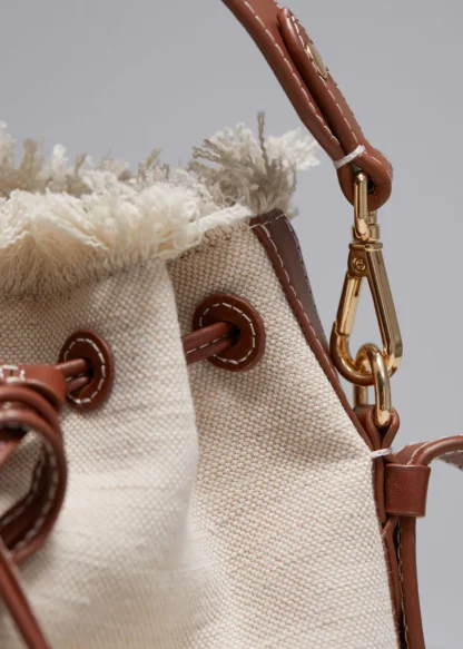 Leather-Trimmed Canvas Bucket Bag | & Other Stories Online