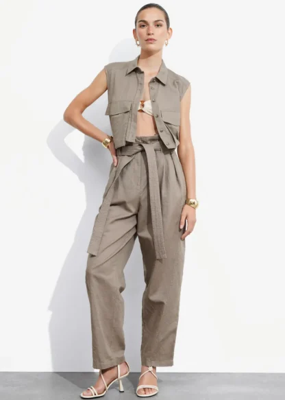 Linen-Blend Paperbag Trousers | & Other Stories New