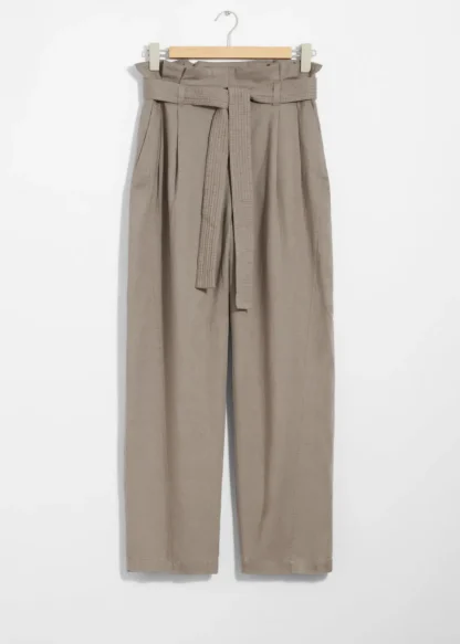 Linen-Blend Paperbag Trousers | & Other Stories New