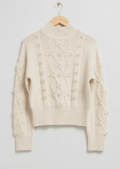 Pearl Bead Cable Knit Sweater | & Other Stories Cheap