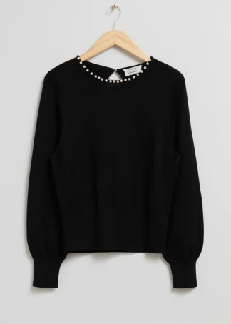 Pearl Bead-Trimmed Sweater | & Other Stories Outlet