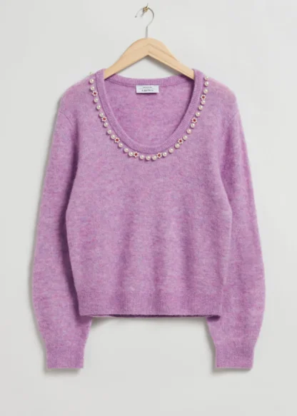 Pearl-Beaded Knit Sweater | & Other Stories Cheap