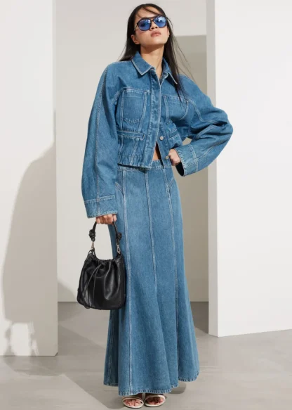 Pleated Denim Maxi Skirt | & Other Stories New