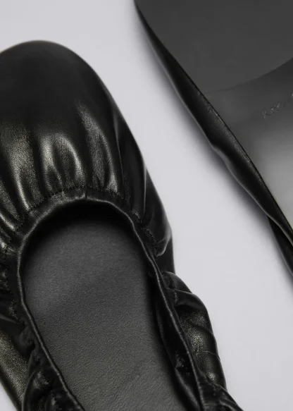 Ruched Leather Ballet Flats | & Other Stories Clearance
