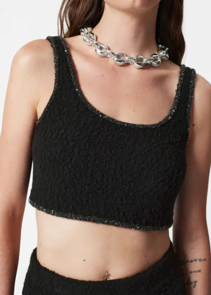 Sequin-Trimmed Bouclé Bralette Top | & Other Stories Store