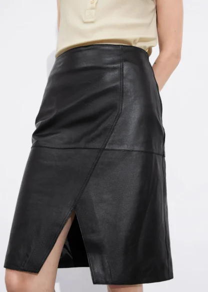 Slit-Detailed Leather Mini Skirt | & Other Stories Discount