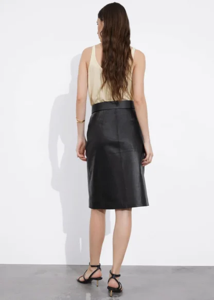 Slit-Detailed Leather Mini Skirt | & Other Stories Discount