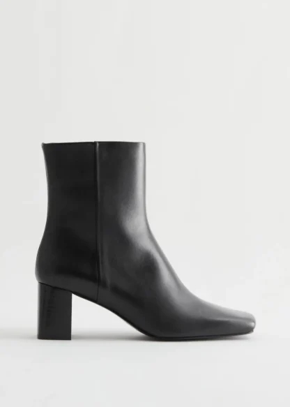 Squared Toe Leather Boots | & Other Stories Flash Sale