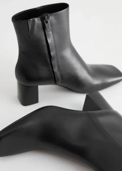 Squared Toe Leather Boots | & Other Stories Flash Sale