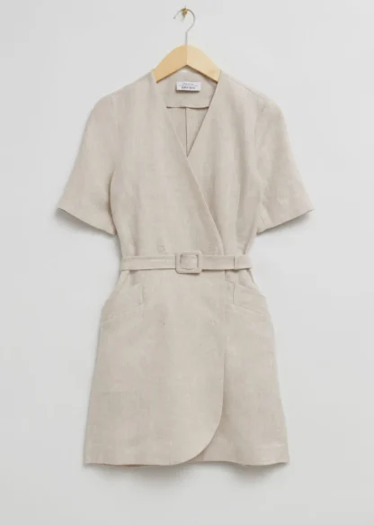 Tailored Linen Belted Mini Dress | & Other Stories Online