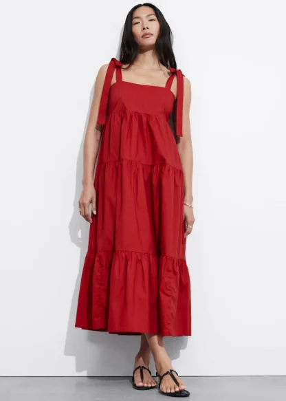 Tiered Tie-Strap Midi Dress | & Other Stories Flash Sale