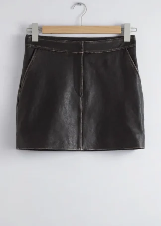 Topstitched Leather Mini Skirt | & Other Stories Store